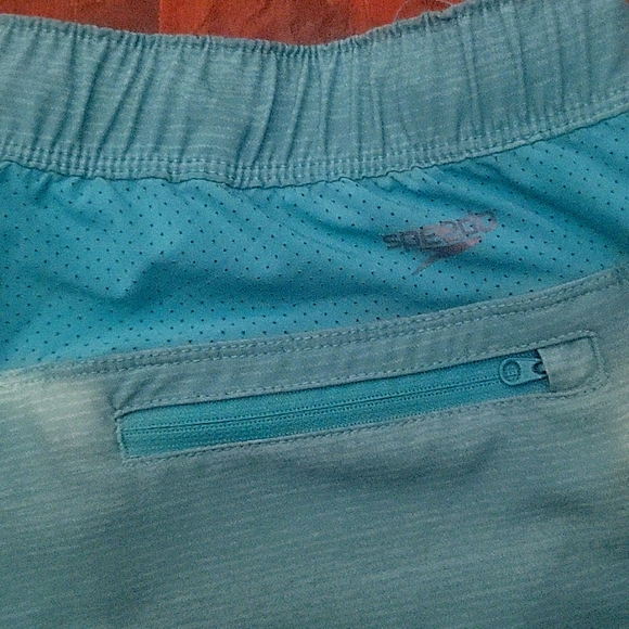 Mens speedo Swim shorts quick dry bottom lined color turquoise grey size large - Picture 7 of 10